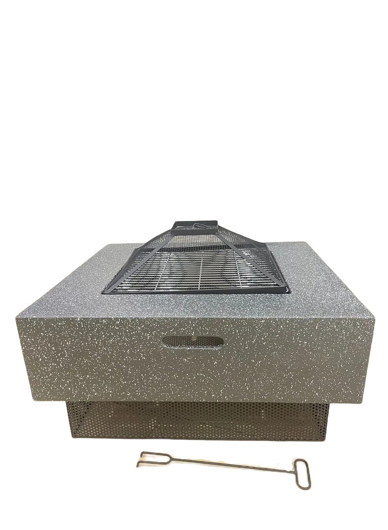 البوادي المحمولة في الهواء الطلق النار حفرة شواء لهب شواء حديقة موقد مربع الشكل - Image 2